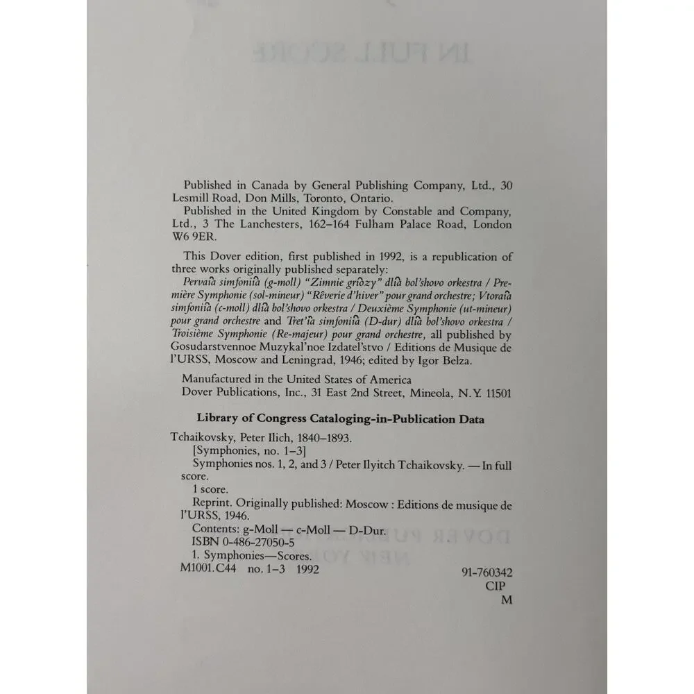 Symphonies Nos 1, 2 and 3 in Full Score (Dover Music Scores) - Paperback
